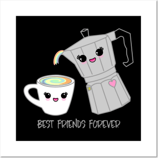 Coffee pot and cup BFF Posters and Art